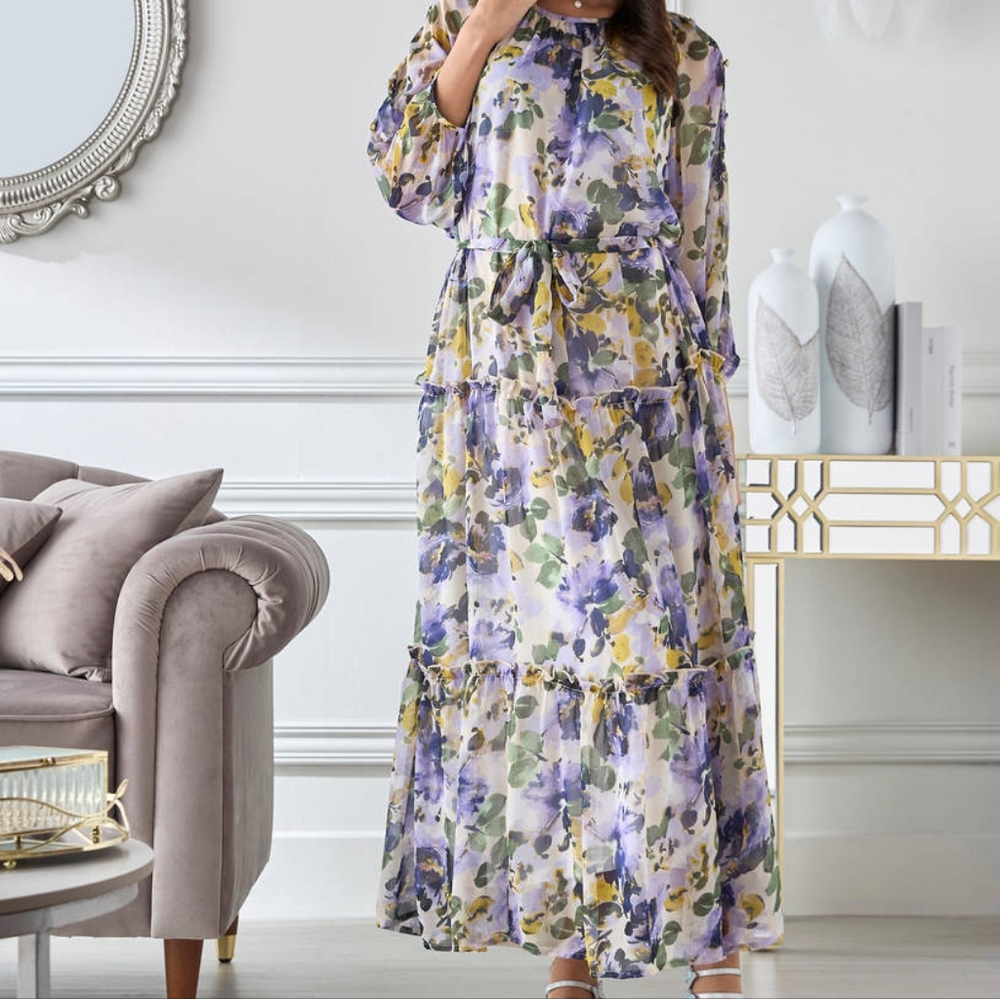 Floral Long Sleeve Maxi Dress